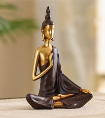 Decorative Modern Golden Brown Serene Buddha Figurine